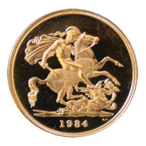 5 Sterline Oro 1984 Proof - Retro