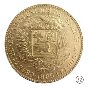 100 Bolivares 1886