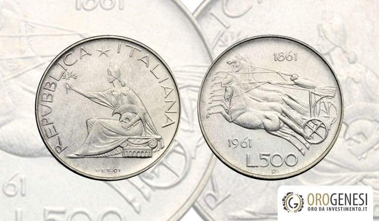 500 lire argento - unità d'italia