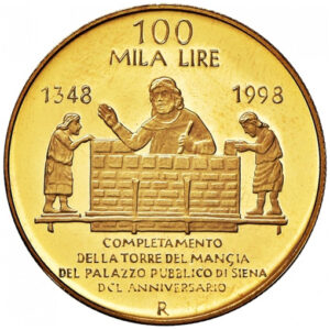 Alternative view of 100.000 lire Torre del Mangia | Oro